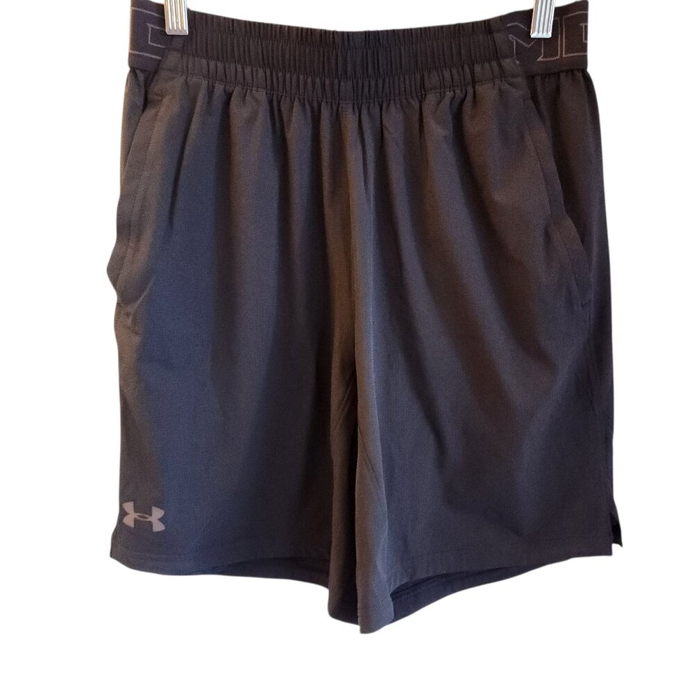 Under Armour Shorts Medium Men's Black Linerless 8.5" Inseam Running Workout NEW
